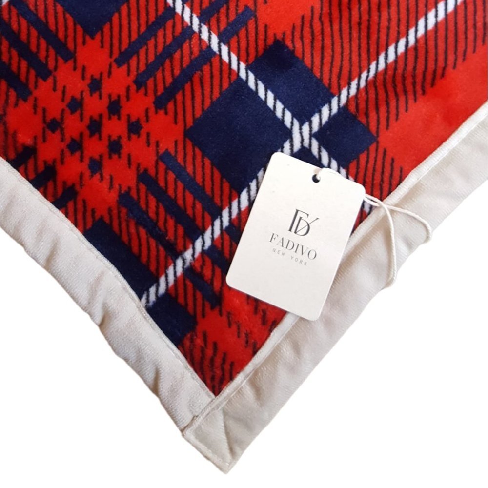 Blanket red white multi-purpose warm lining blanket couch bed, armchair - Picture 8 of 9